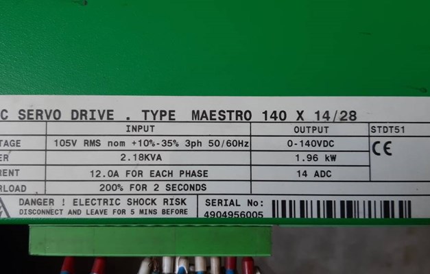 AZIONAMENTO ASSI CONTROL TECHNIQUES mod. MAESTRO 140 X 14.28 usato